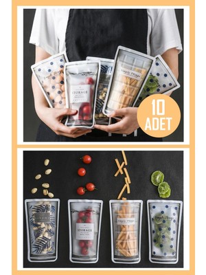 Technojet Desenli Saklama Poşeti Setleri Kilitlenebilir Çıtçıtlı Buzdolabı Saklama Kabı