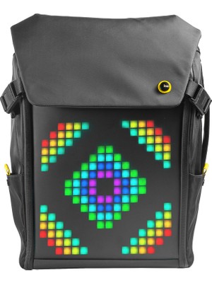 Divoom Pixoo Backpack M Siyah Ledli Sırt Çantası