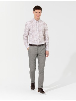 Pierre Cardin Erkek Bej Slim Fit Uzun Kollu Gömlek 50259504-VR011