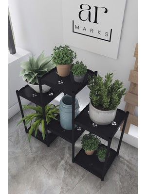 Armarks 6 Raflı Saksılık, Kış Bahçesi, Dekoratif Plastik Çiçek Saksılığı, Çiçek Saksı Standı