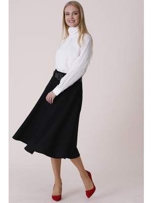 Soralline Kadın Etek 780 Siyahkloş Kışlık 75 cm Boyunda
