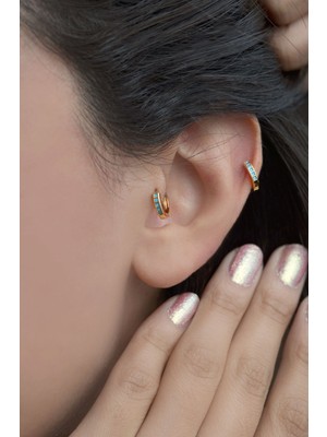 Sacce Scarves&Accessories Firuze Taşlı Halka Tragus Piercing Helix Kıkırdak Anti Tragus