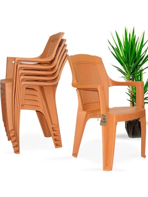 Almina Plastik Sandalye Bahçe Balkon ve Teras Sandalyesi 4 Adet