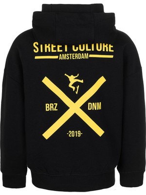 BRZ Collection Oversize Baskılı Erkek Çocuk Kapüşonlu Sweatshirt Hoodie