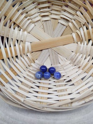 Doğal Taş Delisi 5 Adet Sodalit Doğal Taş Boncuk (8 Mm) (Sertifikalı)