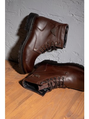 Ducavelli Glaz  Deri Erkek Bağcıklı Postal Bot, Harley Bot