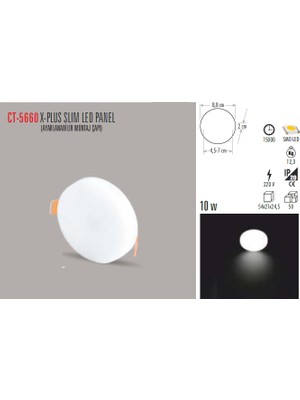 Cata CT 5660 10W/3200K X Plus Slım LED Panel Günışığı 6 Adet Cata