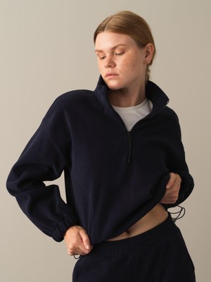 Dik Yaka Oversize Polar Sweatshirt