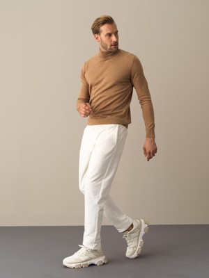 Xint Erkek Camel Pamuk Dokulu Regular Fit Kazak