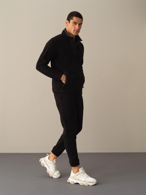 Xint Dik Yaka Regular Fit Cepli Polar Sweatshirt