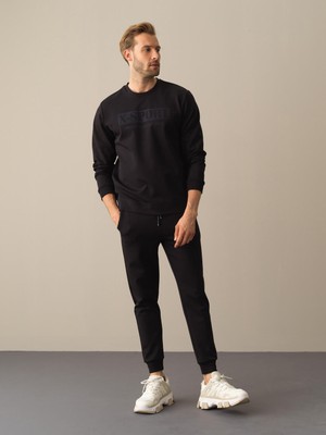 Xint Bisiklet Yaka Pamuklu Slim Fit Baskılı Sweatshirt