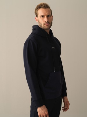 Xint Kapüşonlu Pamuklu Regular Fit Garnili Sweatshirt