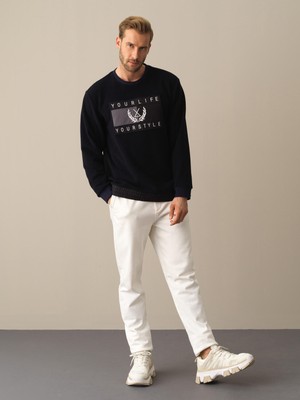 Xint Bisiklet Yaka Regular Fit Garni Detaylı Sweatshirt