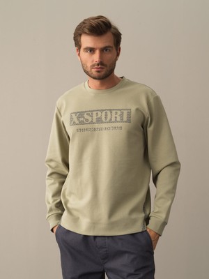 Pamuklu Slim Fit Baskılı Sweatshirt