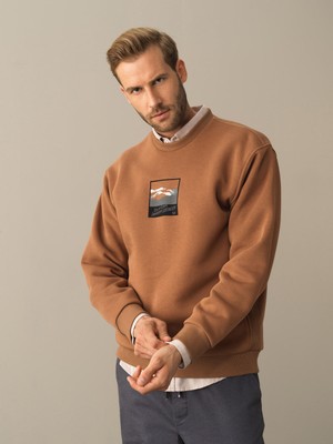 Pamuklu Oversize Baskılı Sweatshirt