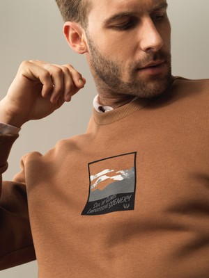 Pamuklu Oversize Baskılı Sweatshirt