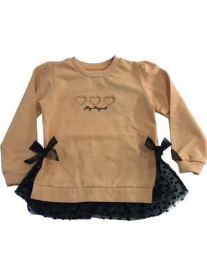 Divonette Divonette Sweatshirt Kalp Desenli Turuncu