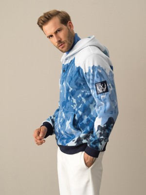 Xint Kapüşonlu Regular Fit Baskılı Polar Sweatshirt