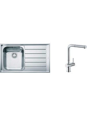 Franke Nex 611 Sağ Damlalıklı Evye Active Plus Doccia Krom Armatür Seti