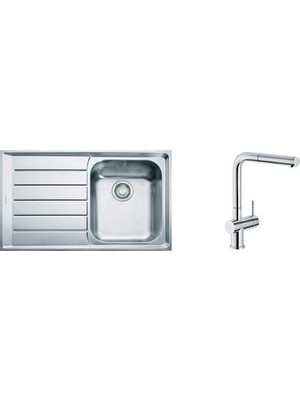 Franke Nex 611 Sol Damlalıklı Evye Active Plus Doccia Krom Armatür Seti