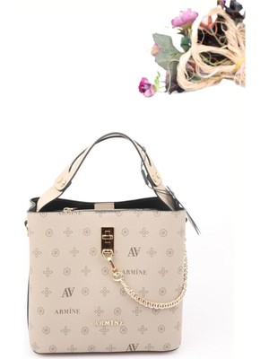 Armine 222 Kadın El & Omuz Çantası Vizon Deri ile Seyahat ve İş Kullanımına Uygun Ergonomik Tasarım