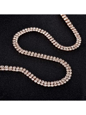 Mupte Jewelry Su Yolu Kare Zirkon Taşlı Kadın Gerdanlık Gold Kolye