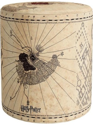 Adawall Hp Marauders Map Puf (Warner Bros Lisanslı Ürün, Süet Kumaş, Uluslararası Solmama Sertifikası)