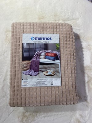 Merinos Tek Kişilik Piramit Battaniye - Cappuccino