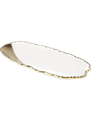 Mikasa Moor Porselen Beyaz Gold Oval Servis 49X22CM