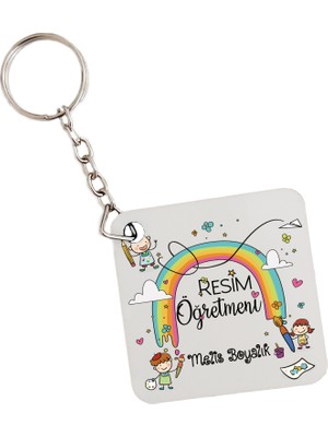 Biresimden Resim Öğretmenine Öğretmenler Günü Hediyesi Isimli Anahtarlık