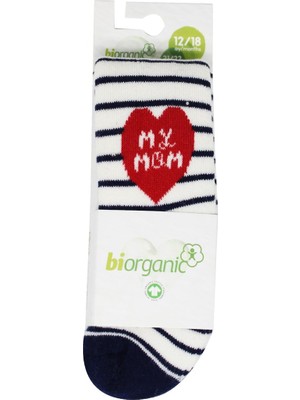 Bibaby Biorganic Mom And Dad Havlu Külotlu Çorap 68418 Ekru