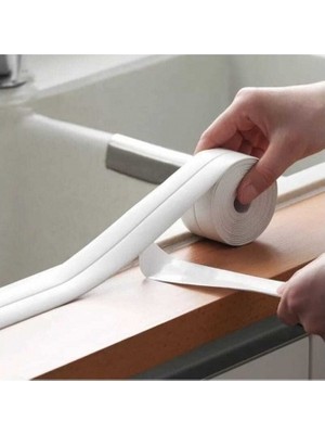 Tayvin Su Sızdırmaz Bant 3.2 M Banyo Küvet Mutfak Lavabo Beyaz Su Geçirmez Kenar Bandı