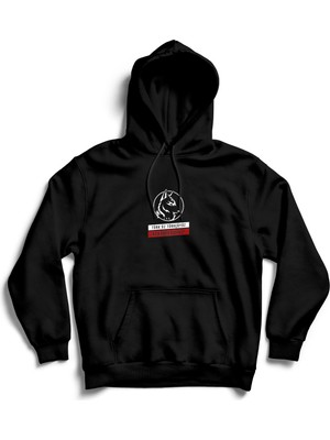 The Baskı Unisex Siyah Türküz Türkçüyüz Atatürkçüyüz Yazı Baskılı Kanguru Cepli Kapüşonlu %100 Pamuk 3 Iplik Sweatshirt