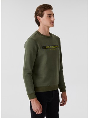 Lee Cooper Kapüşon Yaka Haki Erkek Sweatshirt 231 Lcm 241020 Tess Hakä°