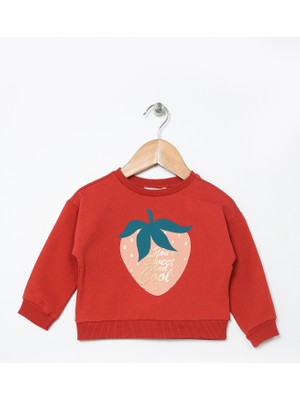 Mammaramma Baskılı Bebek Kiremit Sweatshirt 22FWG-13