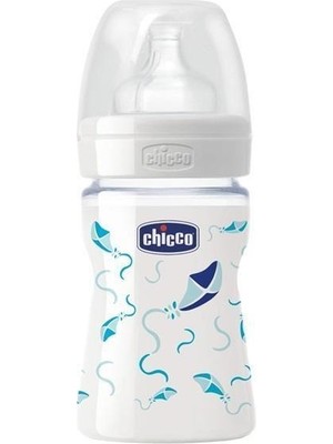 Chicco Wellbeing Silikon Cam Biberon 150ML Erkek