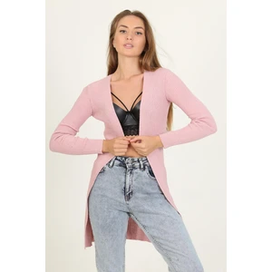 Neşeli Butik Kadın Pudra Fitilli Yeni Sezon Triko Hırka RY0034