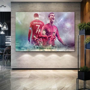 SML Tablo Cristiano Ronaldo Portekiz Taraftar Güç Hırs Cr7 Futbol Kanvas Tablo