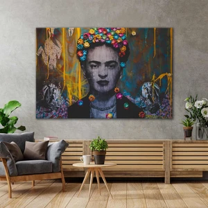 SML Tablo Frida Kahlo Feminizim Sokak Sanatı Kadınlar Günü Kadın Gücü Soyut Kanvas Tablo
