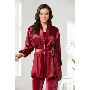 Pierre Cardin  Kadife Saten 3'lü Kadın Crop'lu Pijama Takımı - 2050