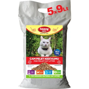 Bonny Nice Doğal Çam Peleti Kedi Kumu 5 kg - 9 l x 3 Paket