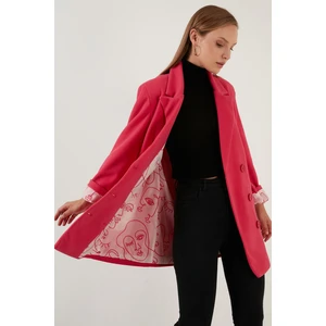 Oversize Çift Düğmeli Cepli Uzun Kaban Bayan Kaban 6230058