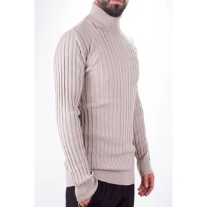 3625 Bej Balıkçı Yaka Erkek Kazak