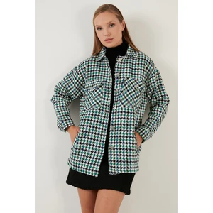 Kareli Regular Fit Düğmeli Gömlek Ceket Bayan Gömlek Ceket 42190497