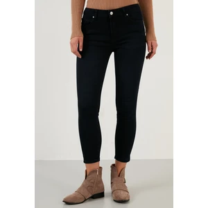 Pamuklu Slim Fit Yüksel Bel Dar Paça Jeans Bayan Kot Pantolon 639CHEERY