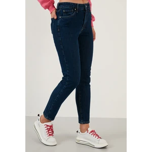 Pamuklu Slim Fit Yüksek Bel Dar Paça Jeans Bayan Kot Pantolon 639LOREN