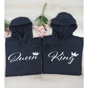 Sevgili Kombini Sweatshirt El Yazılı King Queen