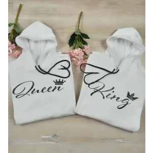 Sevgili Kombini Sweatshirt El Yazılı King Queen