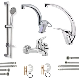 Sürgülü Duş - Banyo - Lavabo - Mutfak Bataryası Çeşmesi Musluğu 4'lü Set