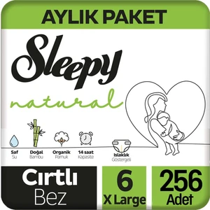 Natural Bebek Bezi 6 Beden 15-25 kg 256'lı